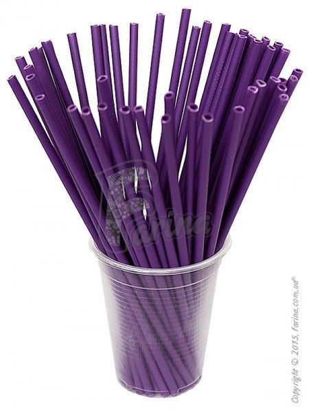 Палочки для кейк-попсов, пластиковые, фиолетовые 15 см, 50 шт< фото цена